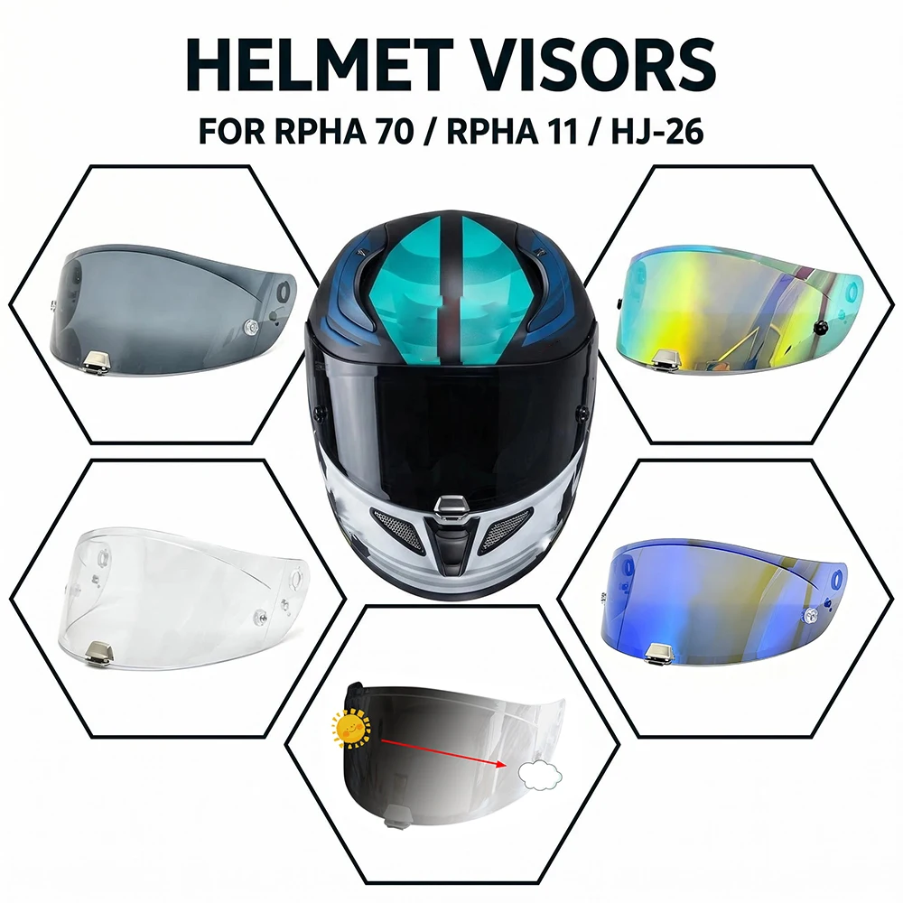 Visor For HJC RPHA 11 RPHA 70 Helmet Replacement Anti-UV Lens
