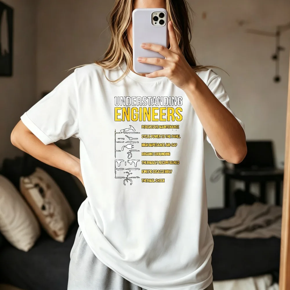 Understanding Engineers Funny Sarcastic Engineering T-Shirt Casual Fashion Short Sleeve Summer Loose Soft Hip Hop Punk Tees