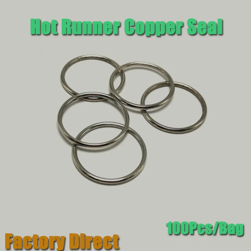 

Hot Runner Copper Seal Ring 22x16x2.3mm - Pure Copper O-Ring for Mold Nozzle, High Temp, 100pcs/Bag