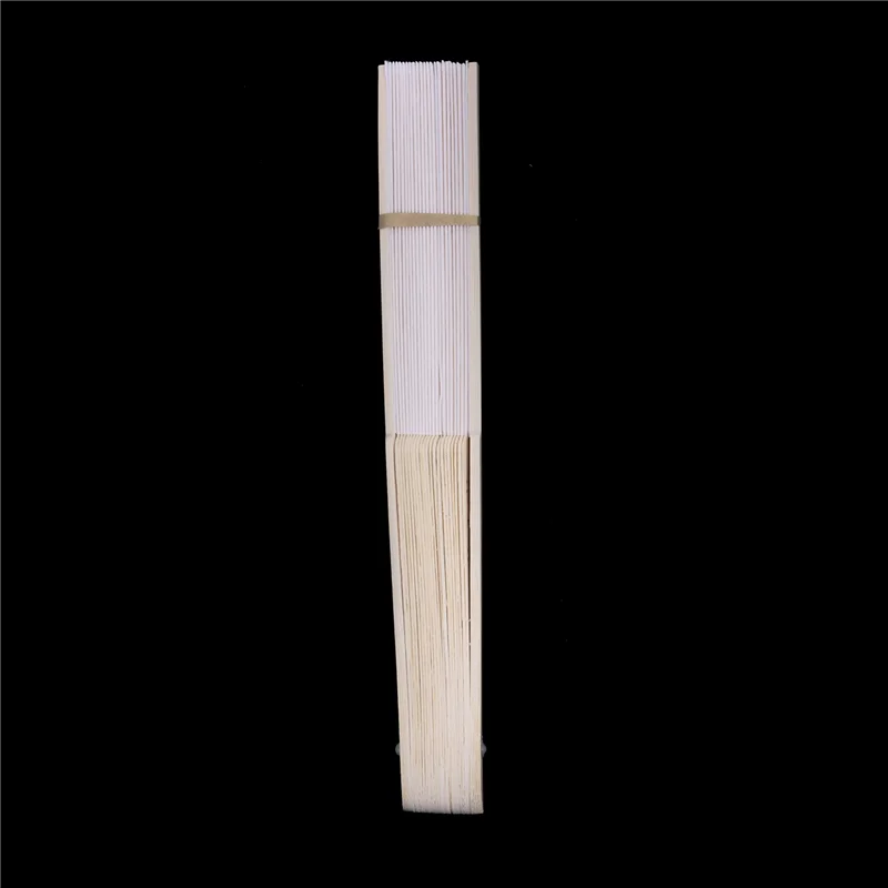 

AB46-40X Fan In White Silk Fabric + Bamboo With Gift Bag In Muslin For Wedding Personalized Dancing Writing Painting