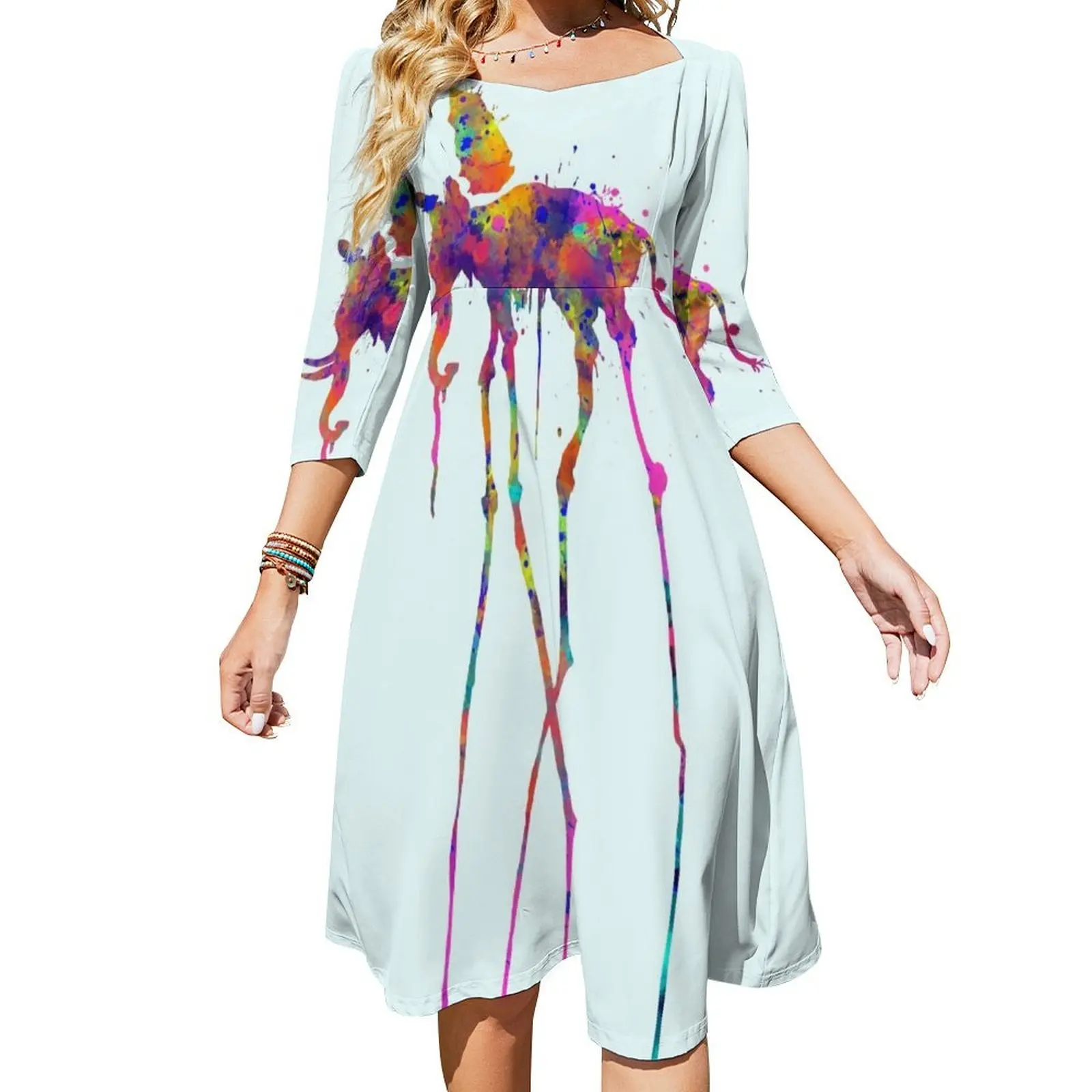 

Dali Elephant Flare Dress women dresses elegant chic wedding evening dresses