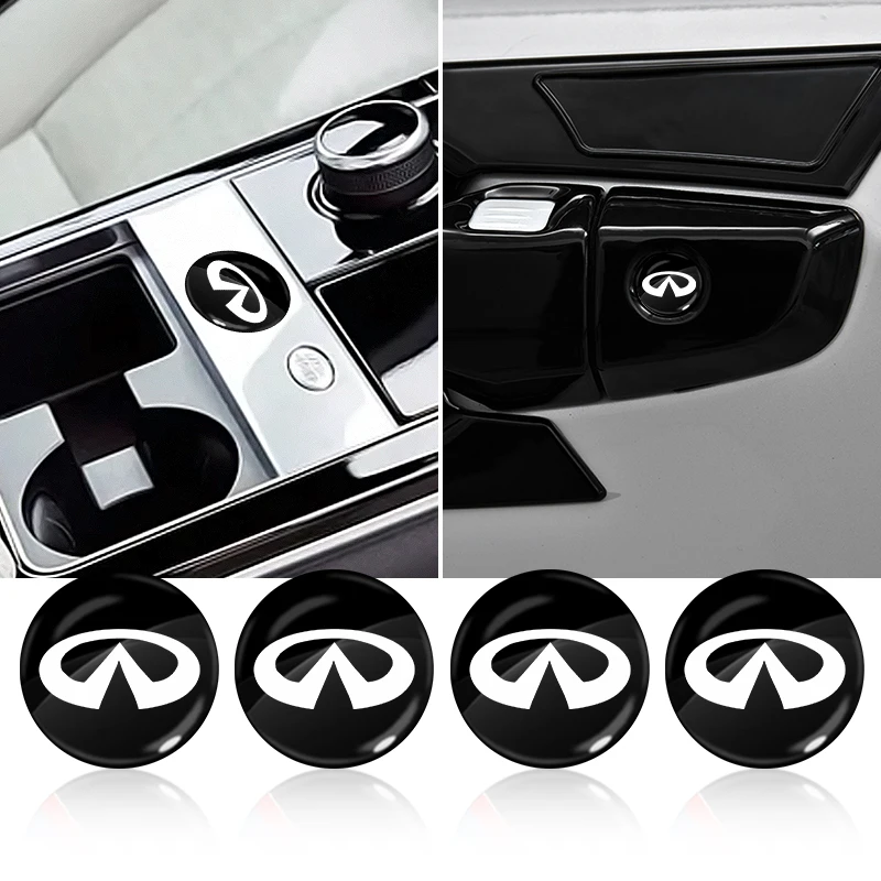 15mm Car keychain sticker door keychain sticker central control sticker For Infiniti Q50 FX35 Q30 G37 Q70 QX70 G35 Q60 QX50 QX60