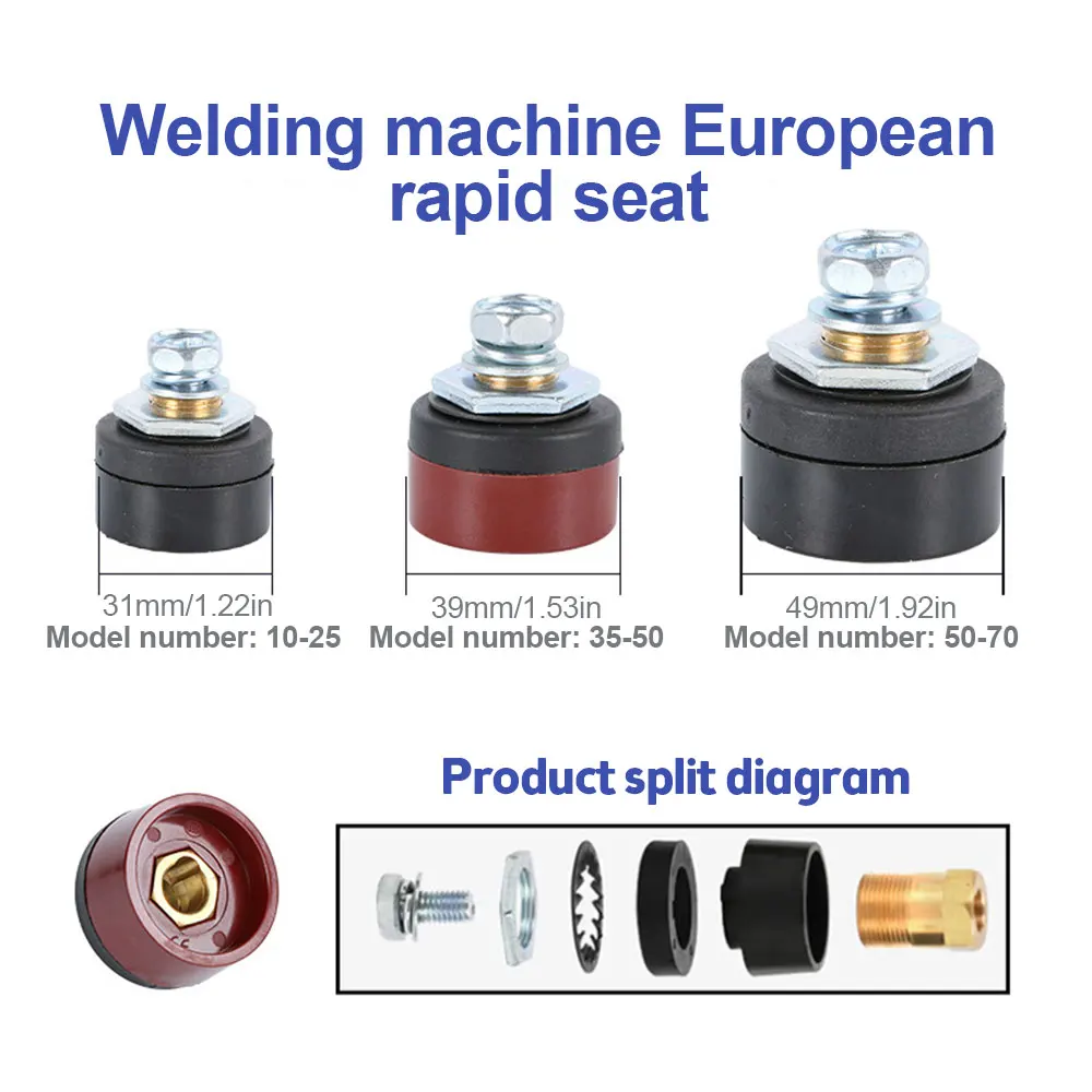 Europe Welding Machine Quick Fitting Female Male Cable Connector Clamp Socket Plug Adaptor Tig Inverter Welding Machine Tools