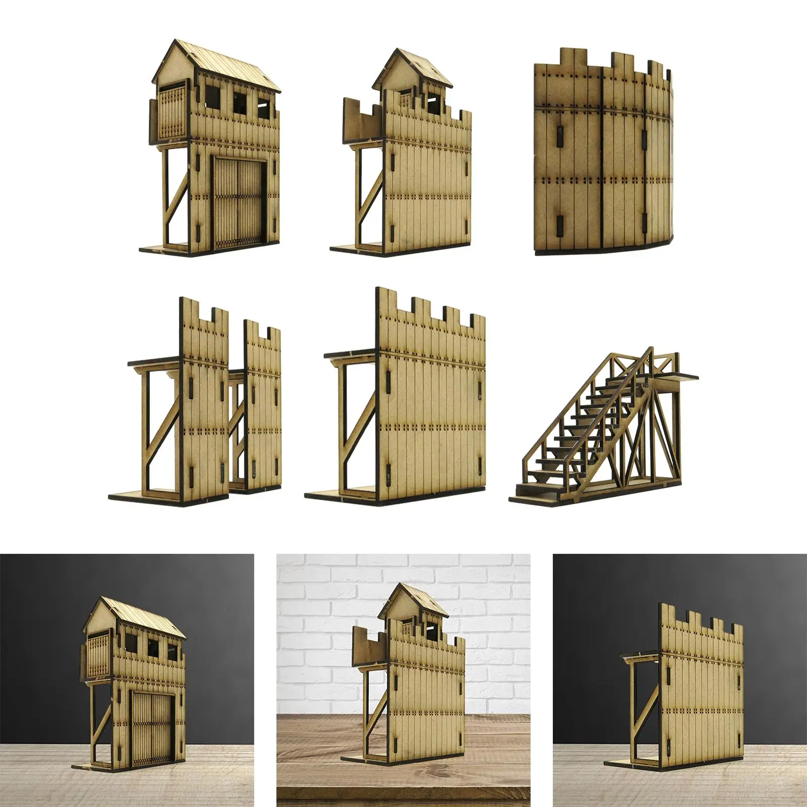 Fortress Building Model Kits, DIY para layout ferroviário, acessório, 1: 72