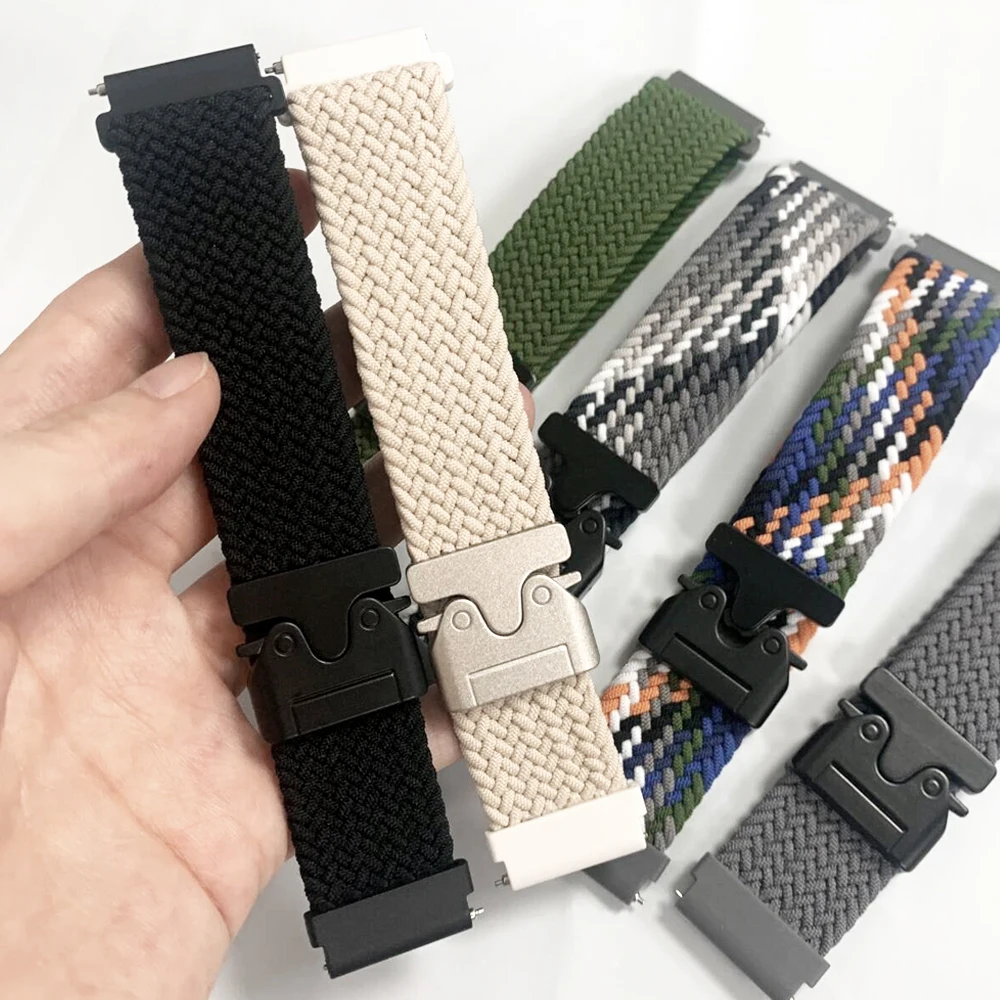 20mm 22mm Nylon Sports Watchband For Samsung Gear S2/S3 Classic/Galaxy Watch7 6 5Pro 4 /Active 2 Woven Strap Breathable Bracelet