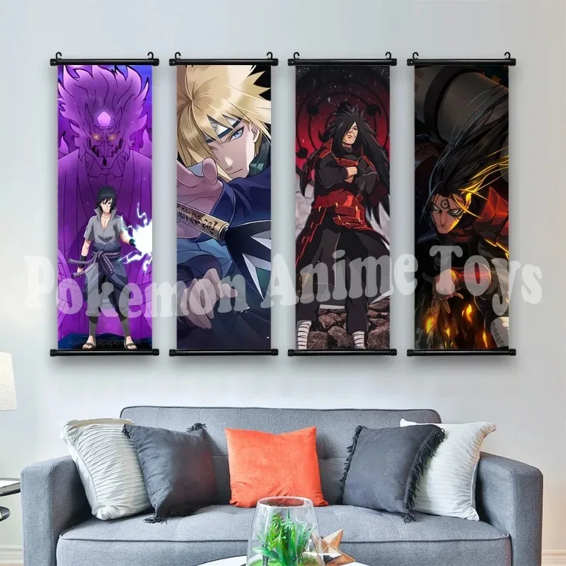 Hot Japanese Anime Scroll Canvas Wall Hanging Painting Kakashi Home Anime Poster Sasuke Art Room Decoration Kid Gift Itachi