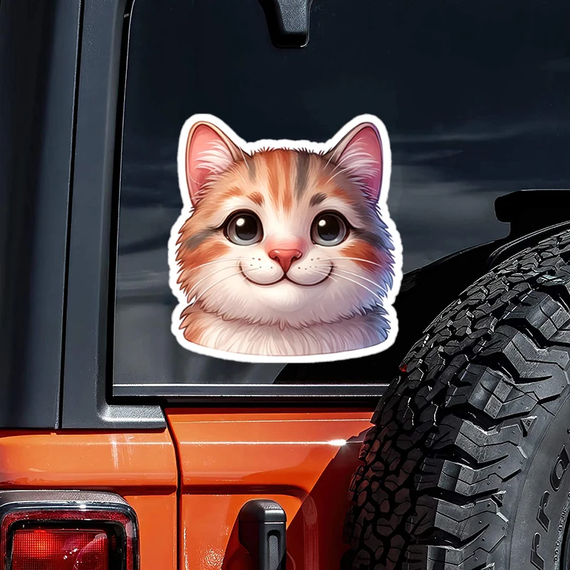 

Cat Head Sticker Decal, Kitten Watercolor Art Vinyl Laptop Cute Waterbottle Tumbler Car Waterproof Bumper Clear Aesthetic