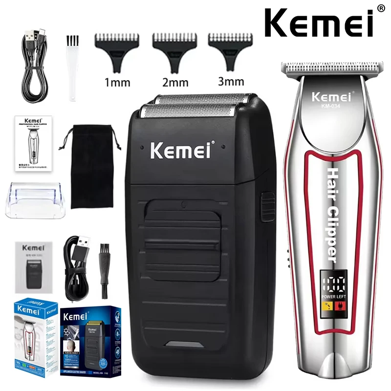 Kemei USB Charging Hair Clippers Rechargeable Electric Hair Trimmer Men's Shaver Cordless Shaving Machine,KM-034,KM-1102,Kit