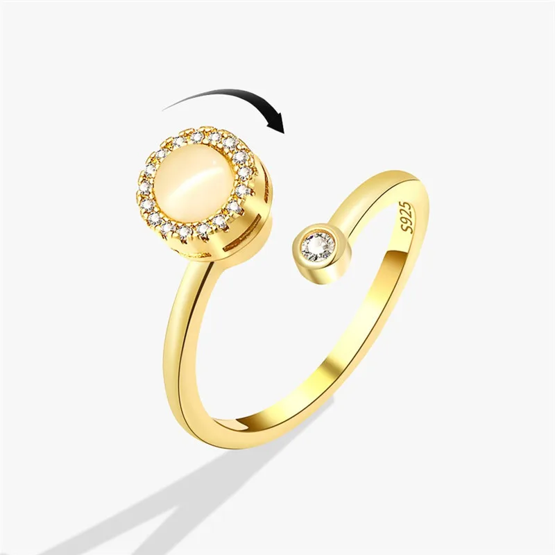 Luxuriöser Schmetterlings-Sonnenblumen-Fidget-Spinner-Ring gegen Angstzustände für Frauen, Kristallblumen-Angst-Fingerringe, Anti-Stress-Hochzeitsschmuck