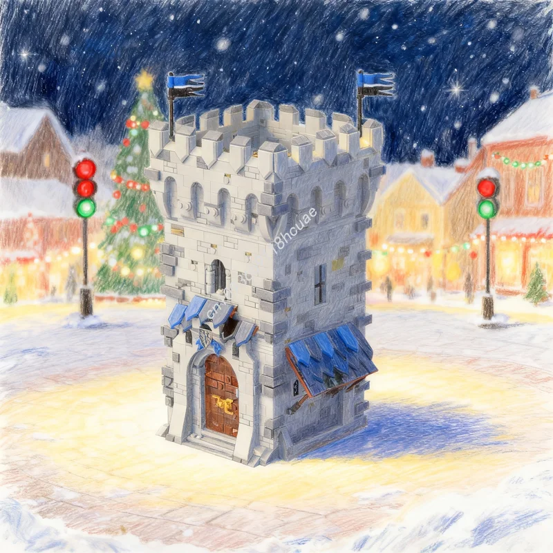 

1840pcs MOC Falcon S Outpost Castle Black Falcons Model Building Toys Blocks Architecture Creative DIY Christmas Gift Idea