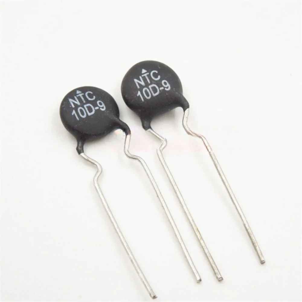 

NTC Thermistor 10D-9 10Ω 50PCS Bulk - 9mm Negative Temperature Coefficient for Power Supply Surge Protection