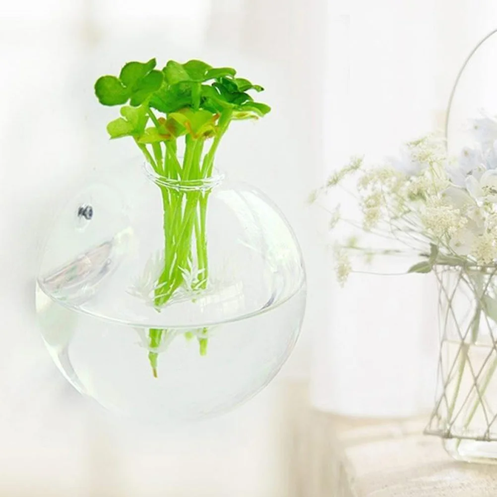 

High Borosilicate Glass Flower Vase Wall Hanging Planter Terrarium Container for Home Garden Office Decorative Use