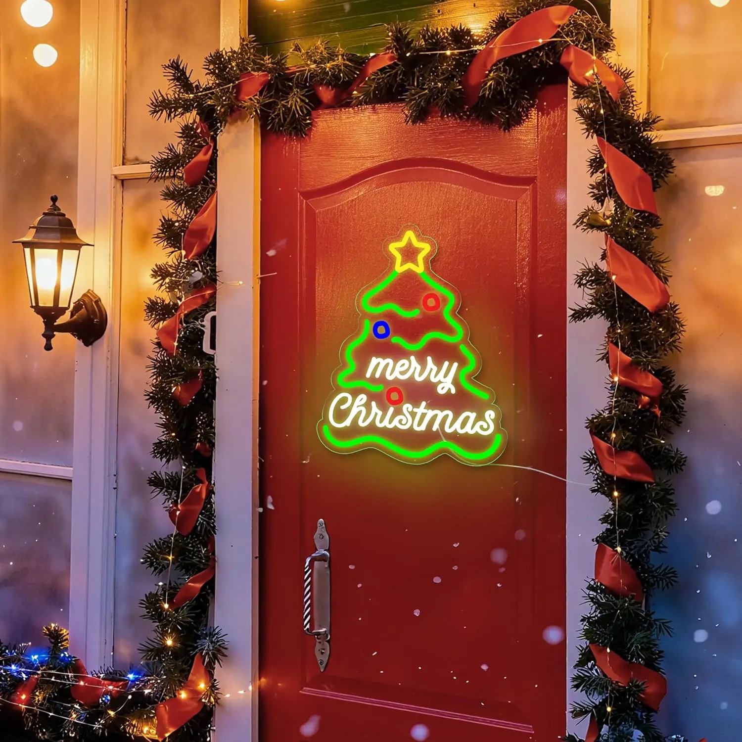 شجرة عيد الميلاد النيون تسجيل USB عكس الضوء عيد ميلاد سعيد LED ضوء النيون للمنزل حفلة الشتاء الديكور مهرجان هدية عيد الميلاد الخفيفة