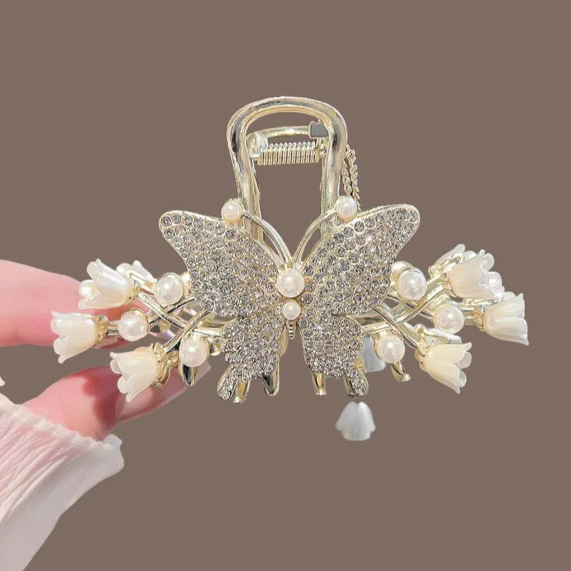 Blumen-Haarklammer für Frauen Hochsteckfrisur Dutt Pferdeschwanz-Halter Große Haarklammer für DIY-Haarstyling-Zubehör – Detail 10