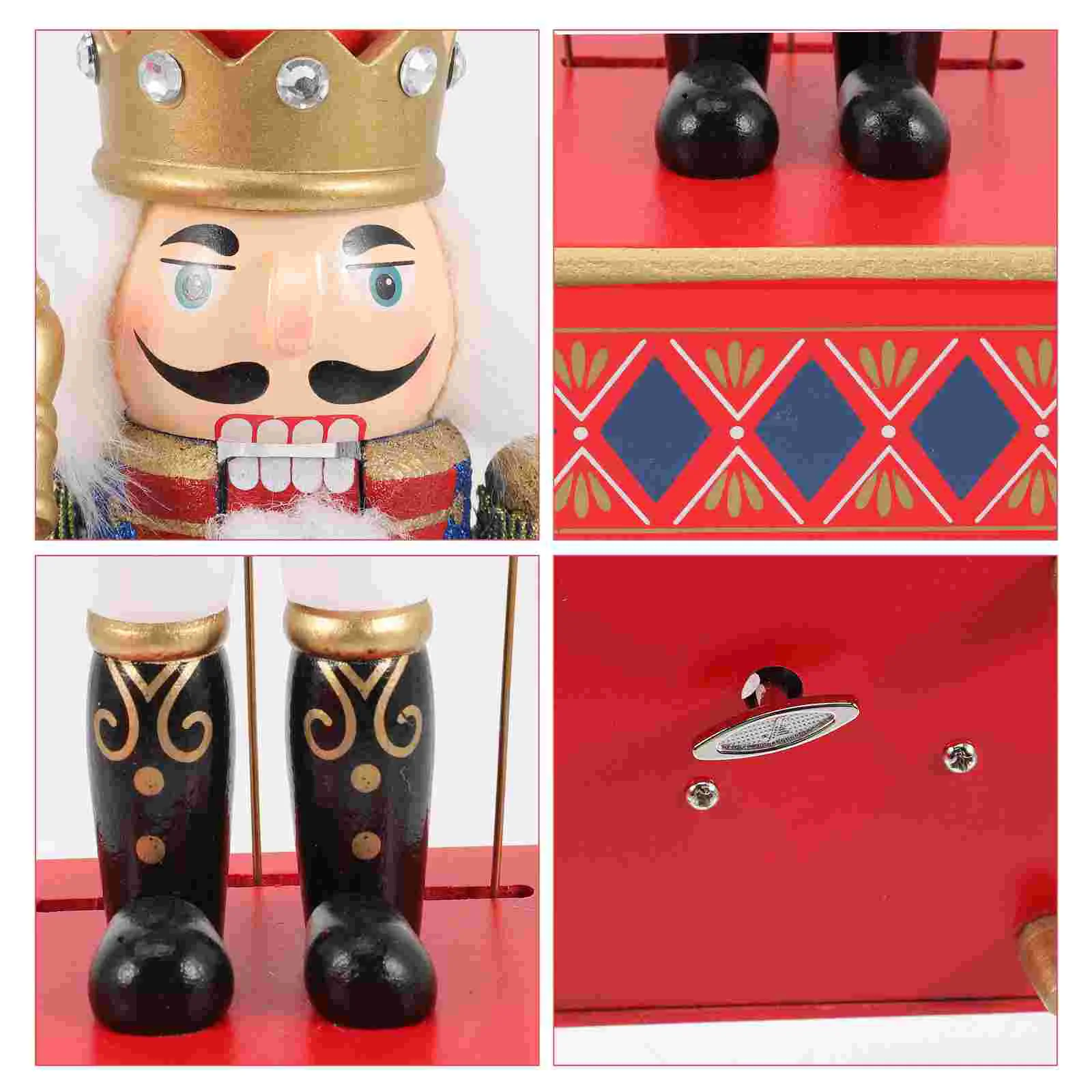 Nutcracker Housewarming Gift Ornament Wooden Musical Box Adornment Decor Xmas European Style