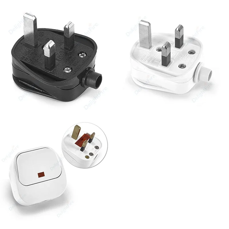 UK Plug Adapter Male Replacement Outlets Rewireable Electeic Socket UK Plug Adapter Connector For Power Extension Cable