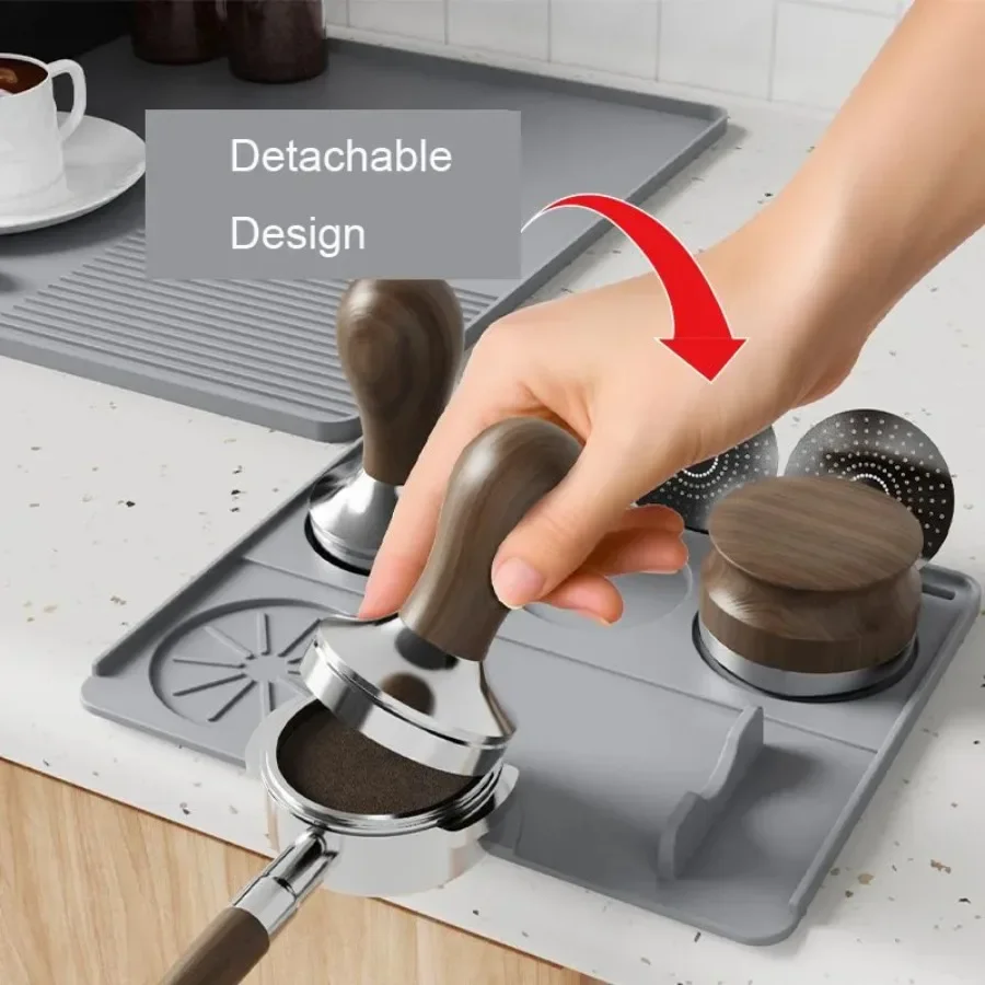 Home Coffee Machine Table Mat Anti Slip Silicone Waterproof Matdrainage Device Coffee Shop Desktop Powder Pressing Accessories 2