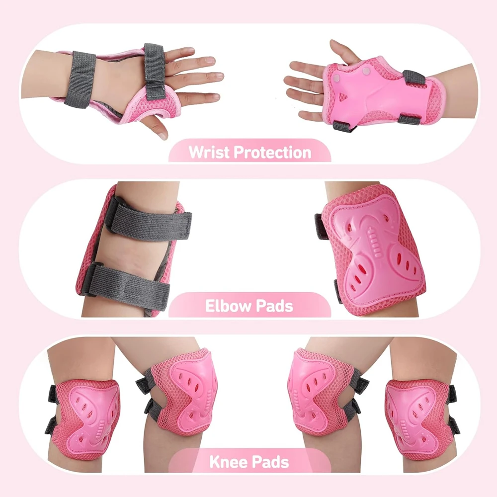 

Детский комплект наколенников/локотников/наручных ограждений 3-в-1 для детей от 3 до 10 лет — легкое защитное снаряжение для катания на коньках, езды на велосипеде, скутеров и лыжах
