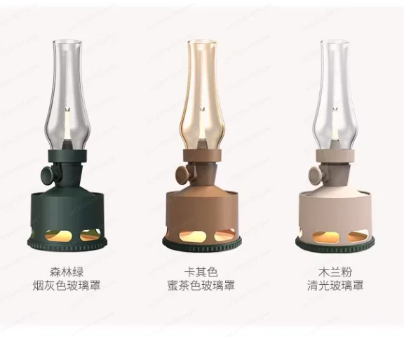Wireless Indoor  4000mAh Rechargeable Battery Night Light USB Dimmable Glass Shade LED restaurant Table Lamp