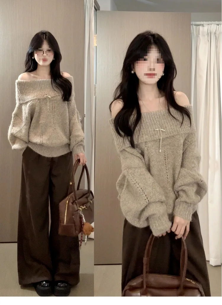 

Korean Fashion Sweet Vintage Pullover Women Casual Long Sleeve Jumpers Y2K Elegant Kniited Sweaters Aesthic Autumn Streetwear