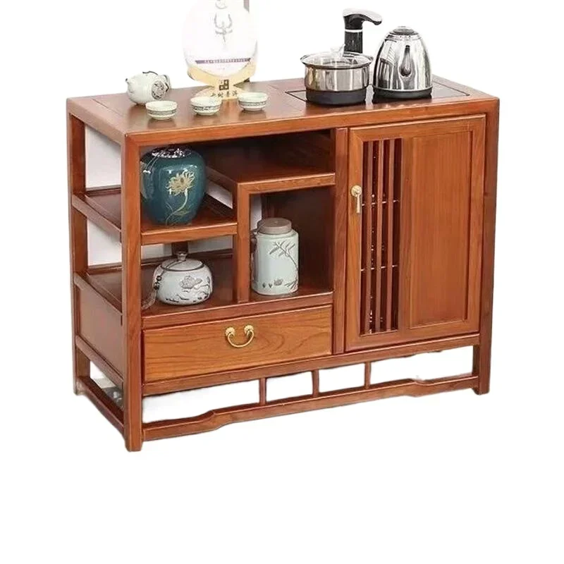 Complete set of solid wood coffee tables with side cabinets and small coffee tables