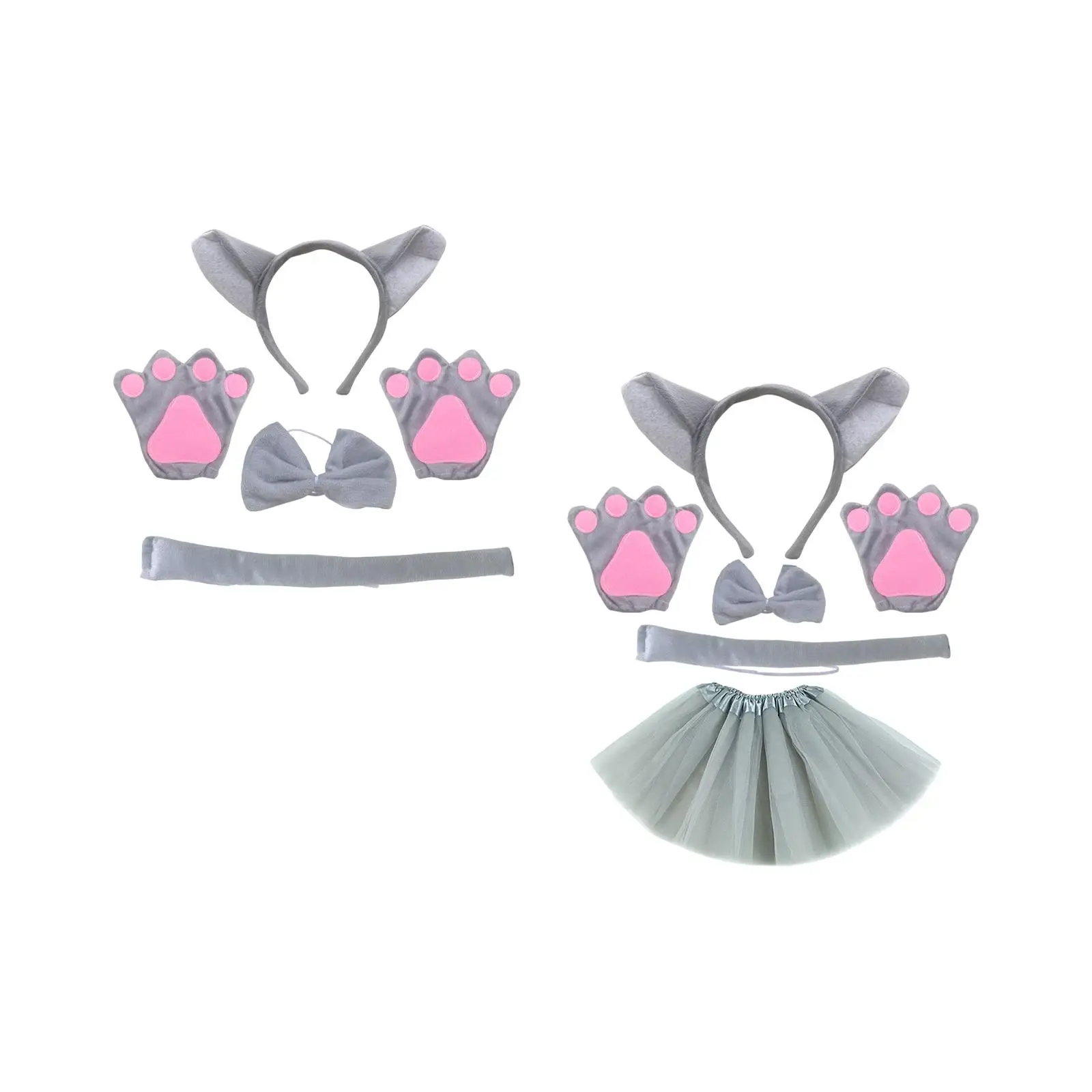 Accessoires de Costume de Loup pour ixd'Halloween pour Enfant, Oreilles, Bande de Sauna, Pattes, Arc, Queue, Jeu Dramatique, Carnaval, Cosplay