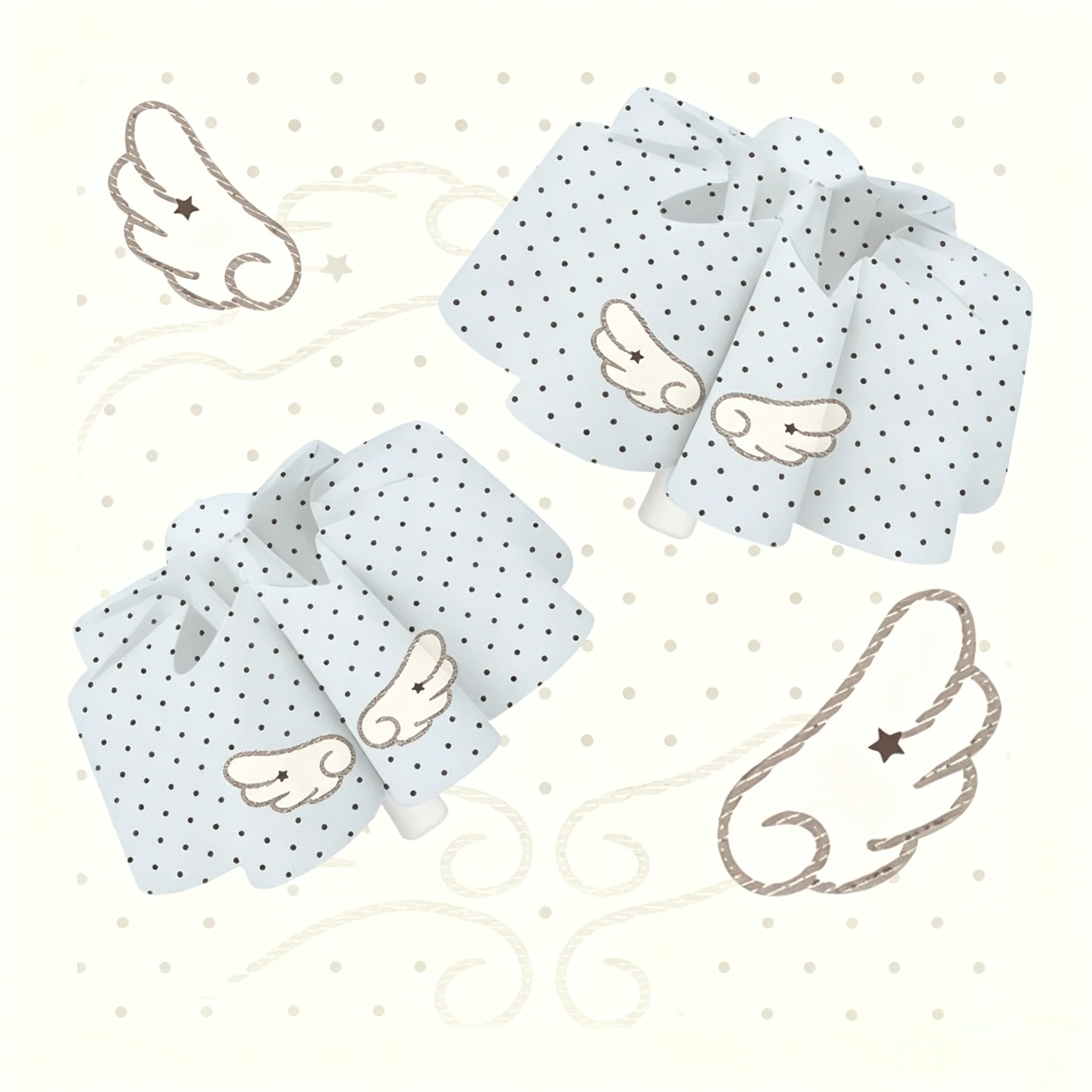 Cute Polka-Dot  Angel Automatic Black Glue Folding Rain Umbrella Portable And Thickening For Sun And Rain Protection Umbrella