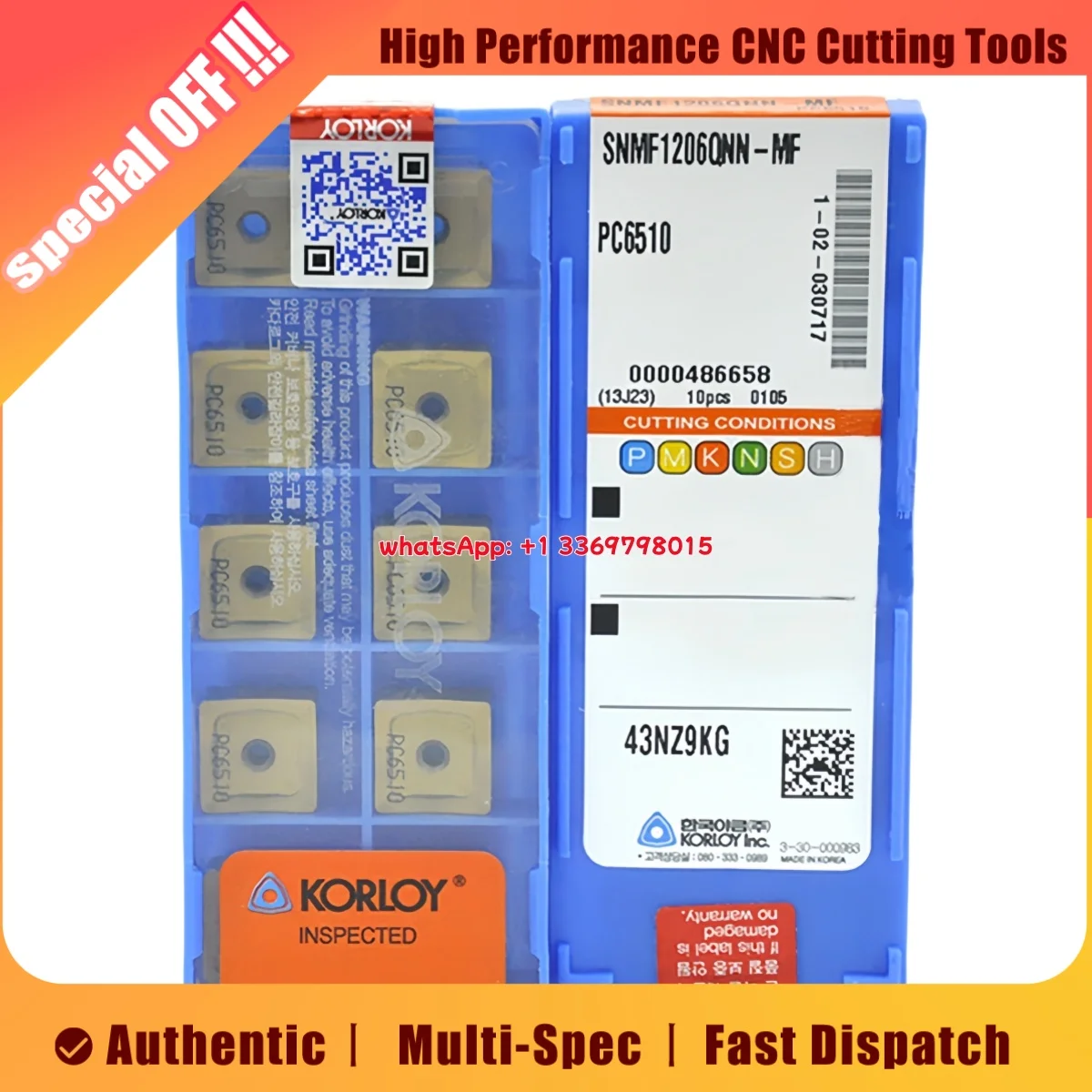 

Оригинальная фрезерная пластина SNMF SNMF12 SNMF1206 NN-MF QNN-MF PC6510