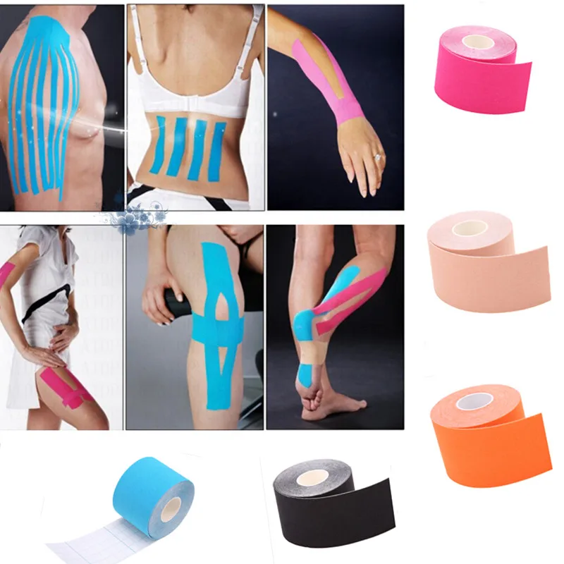 5 Colors 5cm X 5m Sports Muscle Stickers Tape Roll Cotton Elastic Adhesive Muscle Bandage Strain Injury Support Swim Men Women