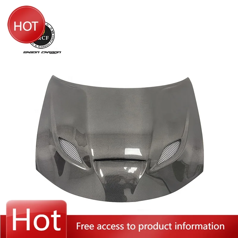 

Капот из углеродного волокна в стиле Hellcat с вентиляционными отверстиями для Dodge Charger 2016 Plus