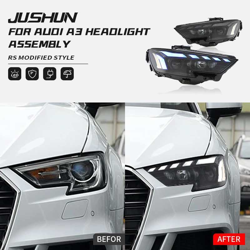 

Car LED Headlights Assembly For Audi A3 2017-2019 Upgrade RS5 Style Design Headlights Signal DRL Automotive Accessories