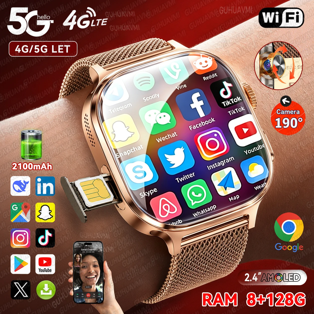 Men'S Fashion App - Jam Tangan Pintar 4G/5G Baru 2026