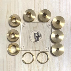 Set of Round Base Plate + 10PCS Brass Router Template Guide Bushings With Drilled Holes For BOSCH GKF550