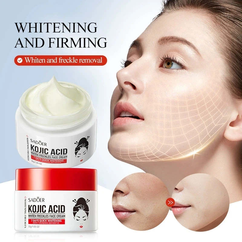 1/2/4 stücke SADOER Kojic Säure Gesicht Creme Feuchtigkeitsspendende Sommersprossen Entfernen Cremes Aufhellung Feuchtigkeitsspendende Gesichts Creme Hautpflege Produkte