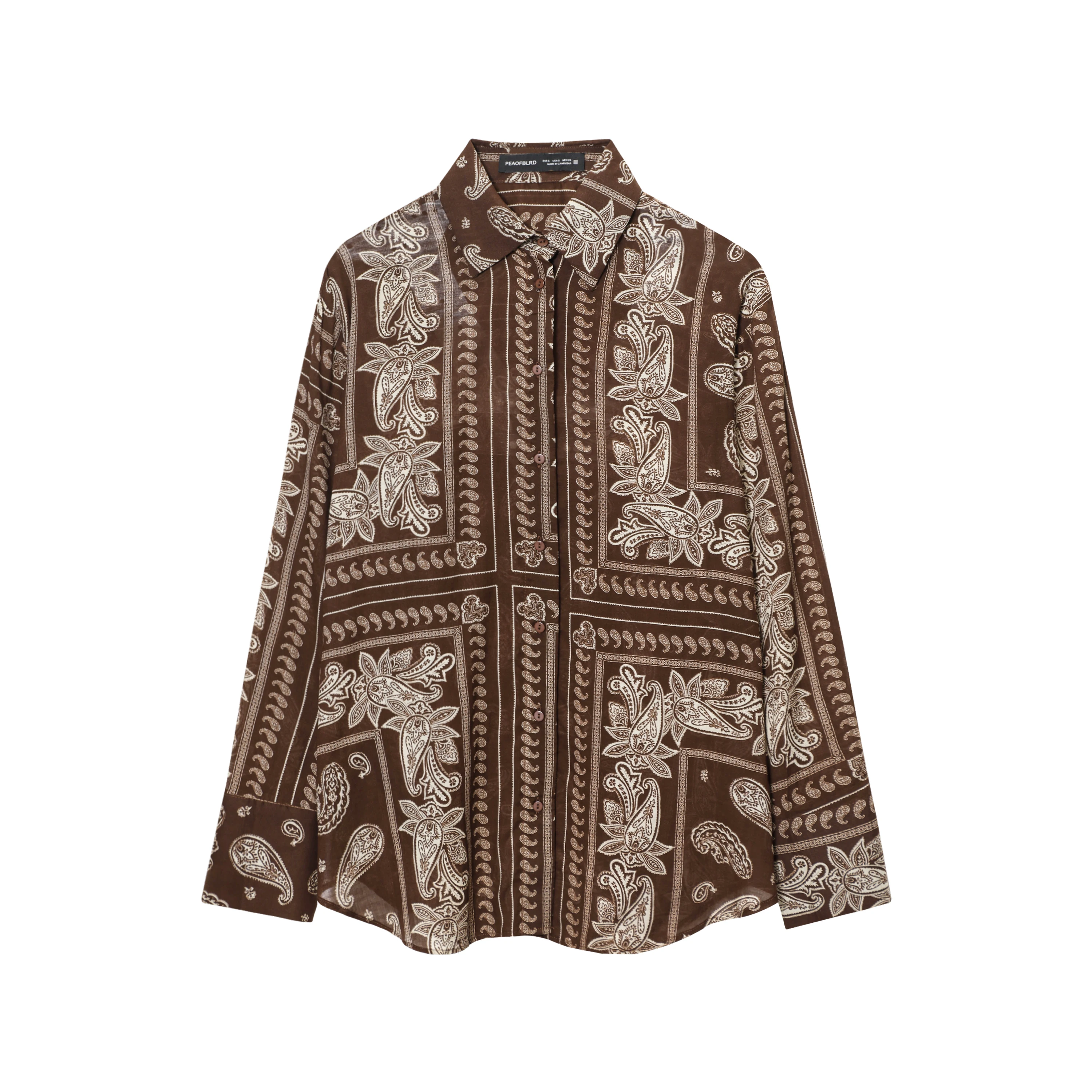 

Женская одежда, новинка лета 2025 года, модная повседневная рубашка в европейском и американском стиле с принтом пейсли для отпуска