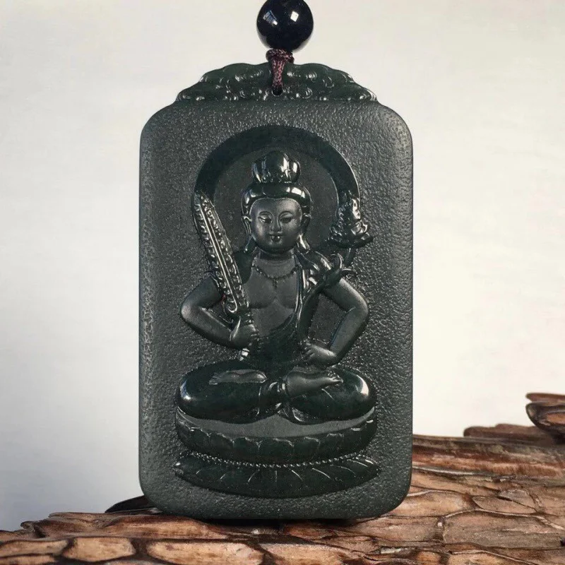 Hetian Jade Ox and Tiger Buddha Double-Sided Pendant Zodiac Eight Patron Saints Empty Hidden