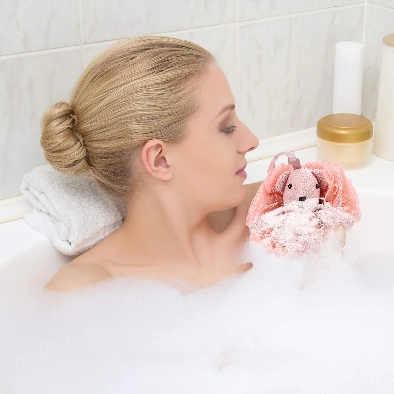 

1pc Cartoon Bath Ball Exfoliating Mesh Shower Sponge Body Scrubber Loofah Soft Skin-Friendly Relaxing Decorative Animal Design