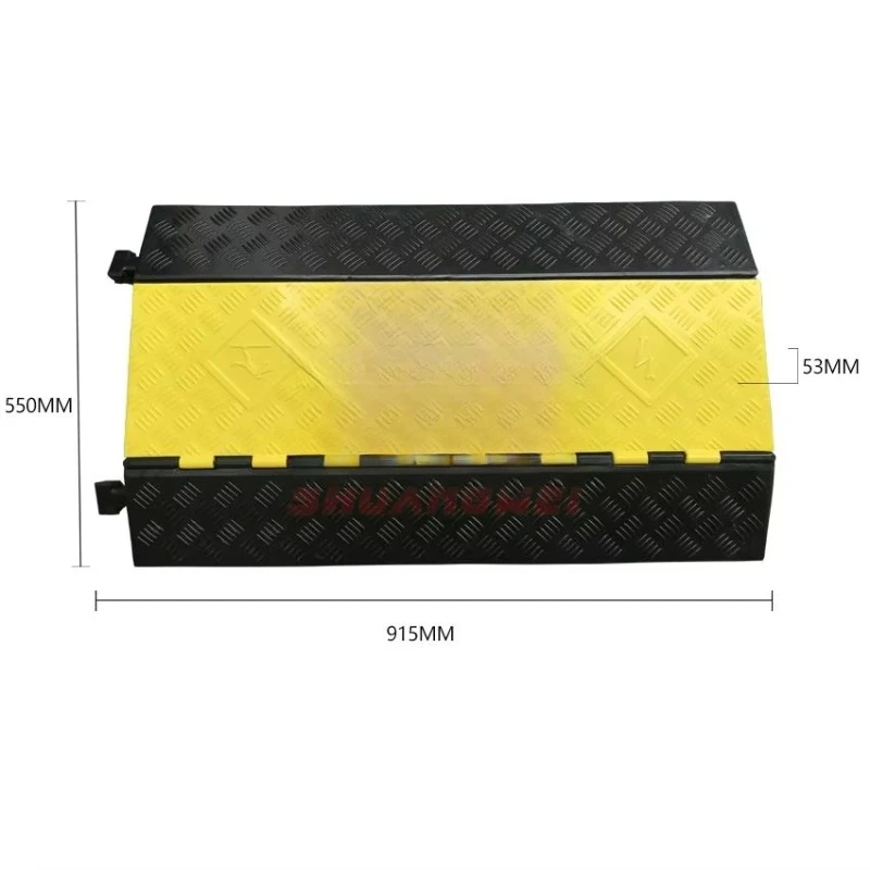 

Removable Heavy Duty Flexible Yellow 5 Channel Rubber Cable Ramp Temporary Cable Cap Protector Floor Rubber Wire Cable Protector