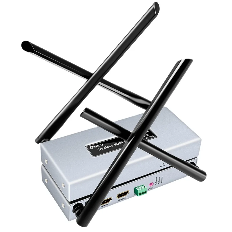 Dtech 1080p HDMI WiFi Wireless Extender 500m Transmisi Satu-ke-multi HDMI Wireless Extender Dengan IR