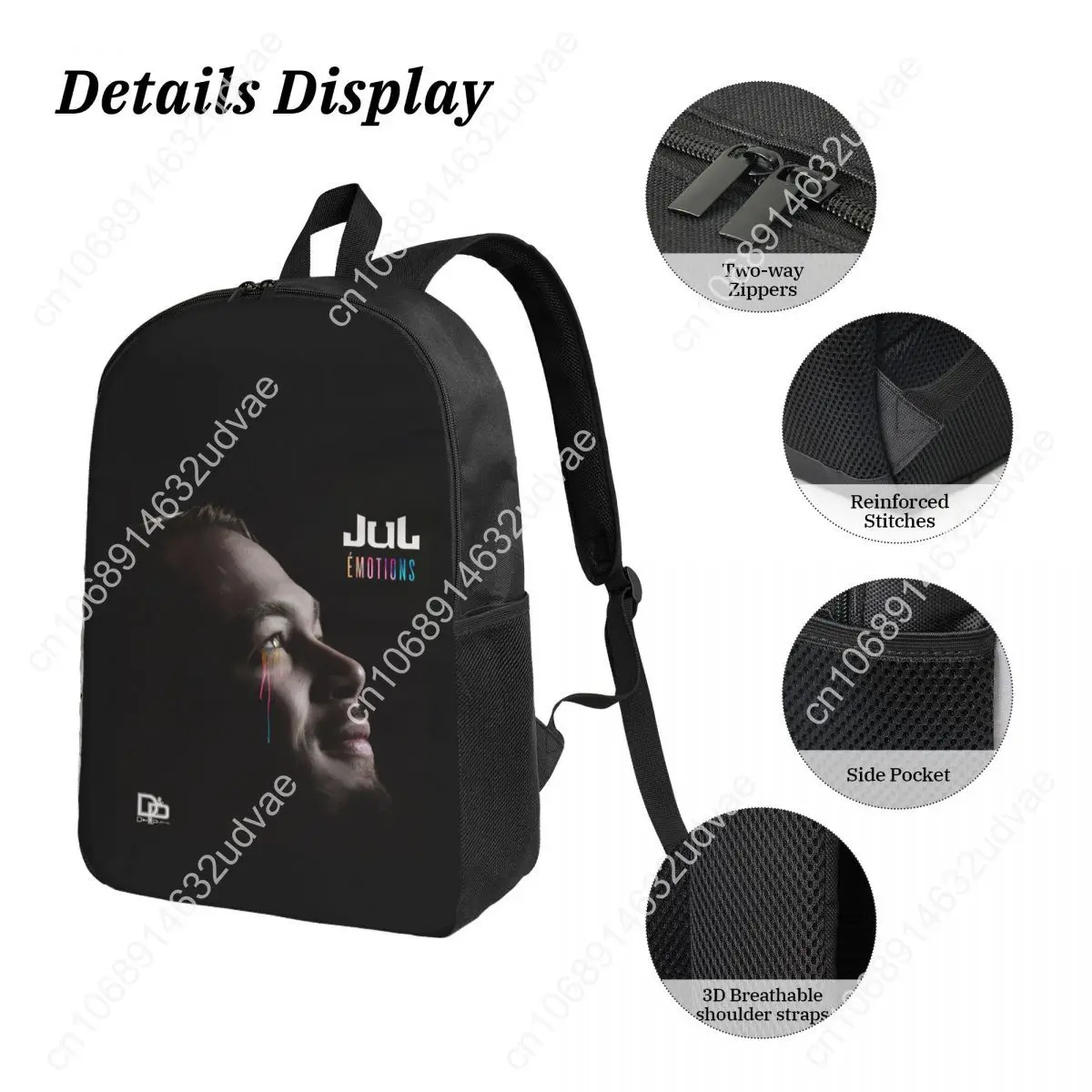 JUL EMOTIONS Backpack Student Boys Girls BookBag School Bag Laptop Shoulder Bags 3ps Insulated Lunch Bag Pencil Case