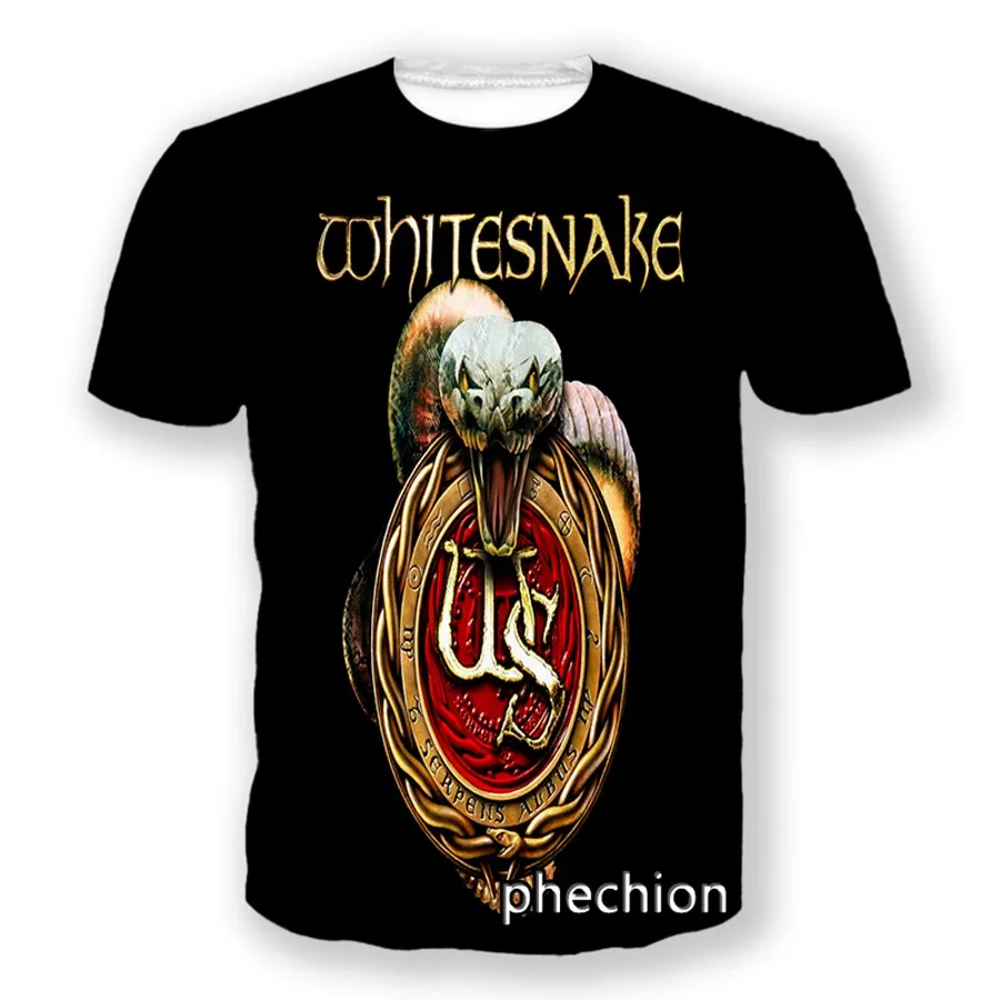 Heavy Metal Rock Whitesnake Band T-Shirt 3D Print Summer Men Women Hip Hop Short Sleeve T Shirt Fashion O-Neck Tee Tops Clothing