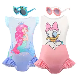 2024 Girl Summer Isabela Mirabel Swimsuit Children Swimwear Ariel Princcess Children Bikini Sets Donald Duck Bathing Kids Suit