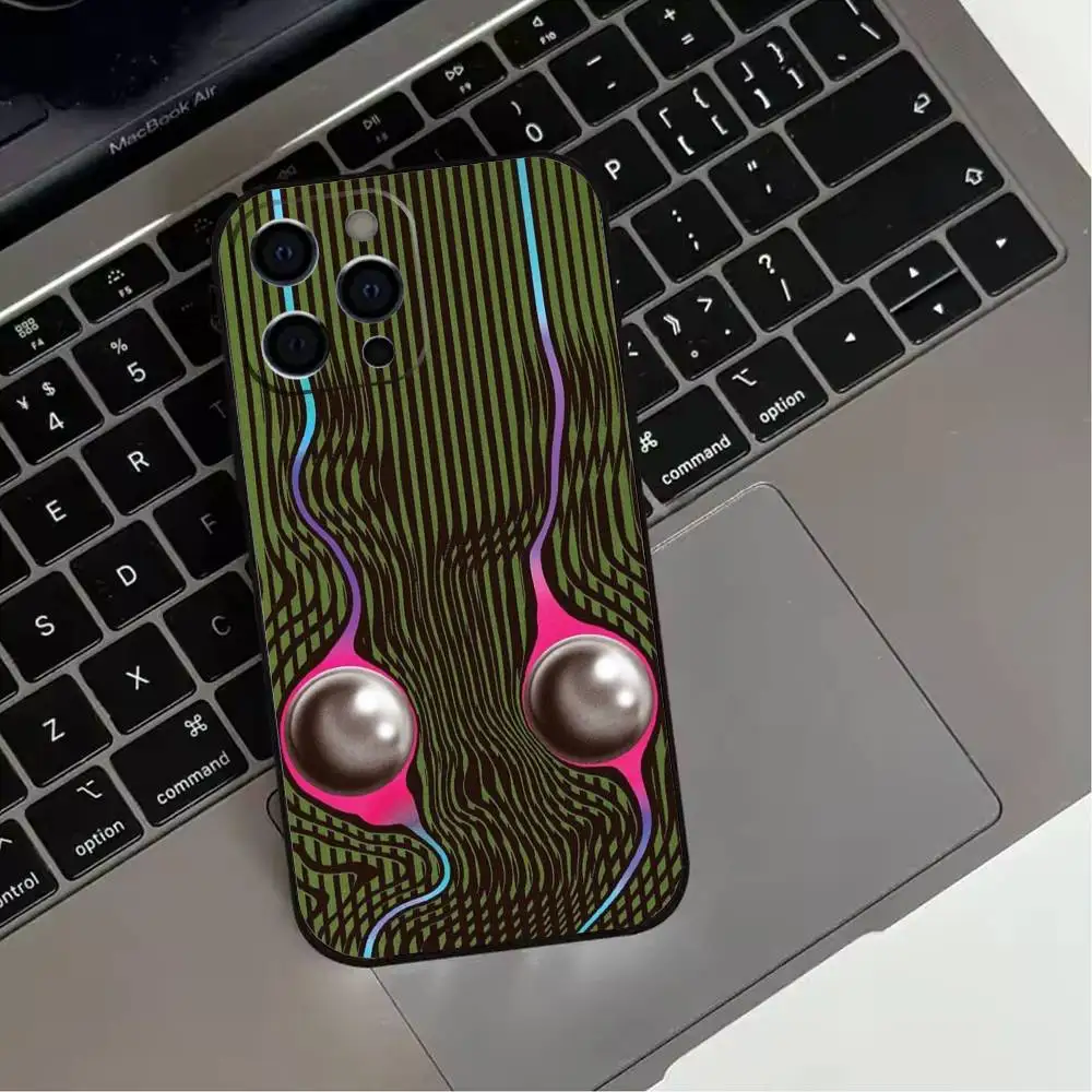 T-Tame Impala Psychedelic Art  Phone Case For iPhone 17,16,15,14,13,12,11 Plus,Pro Max,XS,Soft Silicone Black Cover