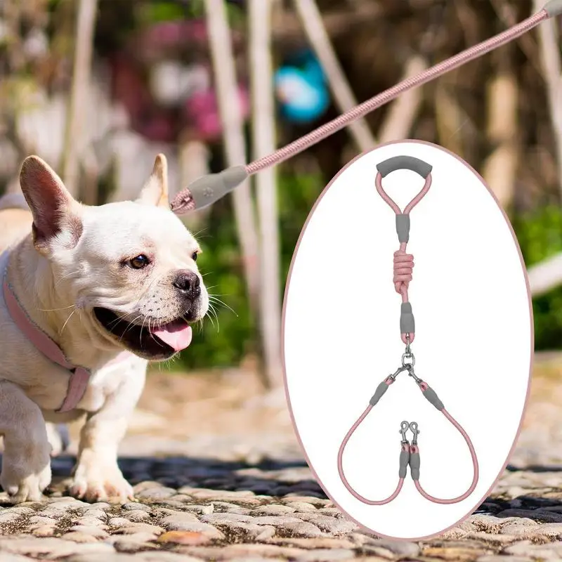 Long Dog 360 Swivel Walking Training Two Traction Rope Anti-Winding With Comfortable Handle For Dogs