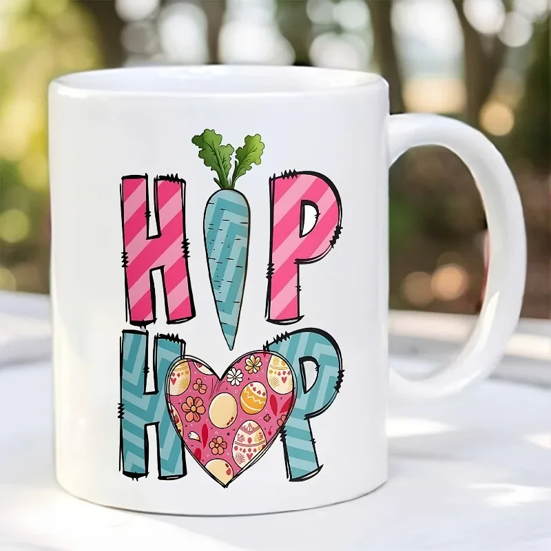 1pc, Hip Hop Easter Coffee Mug, Ceramic Coffee Cups, Water Cups, Summer Winter Drinkware, Birthday Gifts, Holiday Gifts