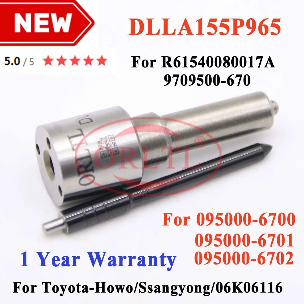 

DLLA 155P965 for 0950006700 Injector Nozzle DLLA155P965 093400-9650 For Ssangyong 06K06116 0950006701 0950006702 0934009650