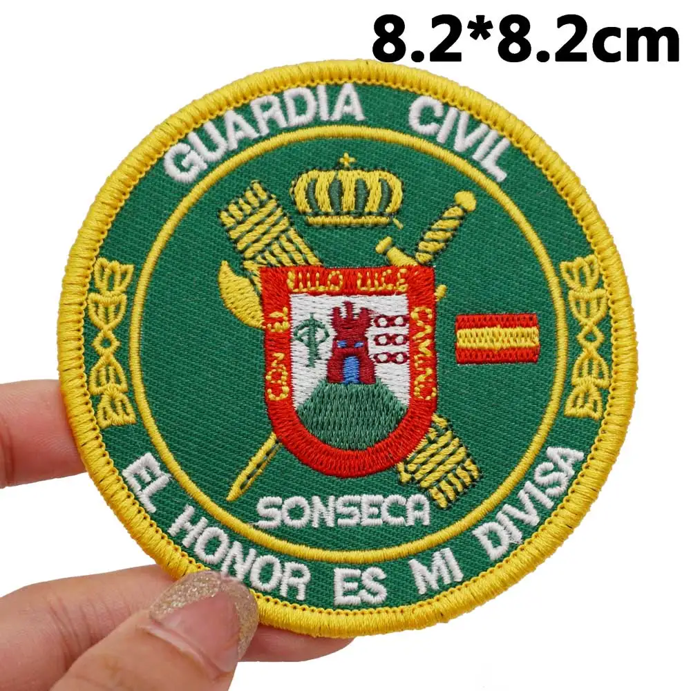 Spain guardia civil Tactical Embroidery Patches with Hook and Loop Backing for Backpacks Clothing military Accessories