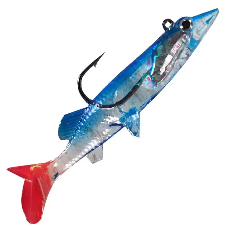 Fluorescent Decoy 8cm6g Realistic Design Soft Body Shape Flexible Swing Colorful Fishing Supplies Soft Bait Single Hook