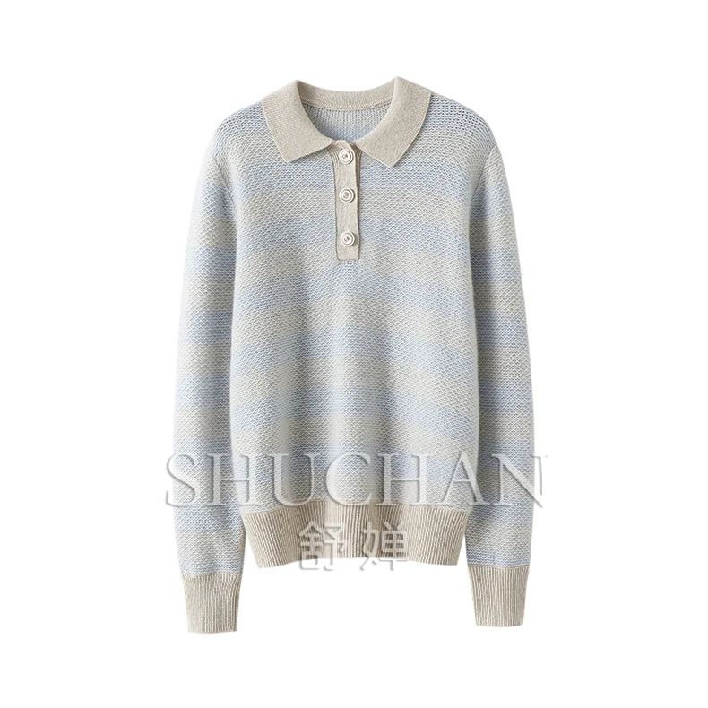 

Preppy Style Winter100% Cashmere Sweater Women Warm Soft Pullover Turn-down Collar Sueters De Mujer Sweater Mujer