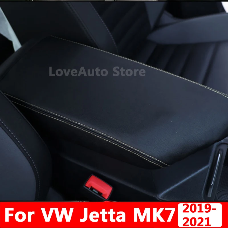 

For Volkswagen VW Jetta MK7 2019 2020 2021 Car Central Armrest Organizer Storage Box Leather Case Cover Protective Pad